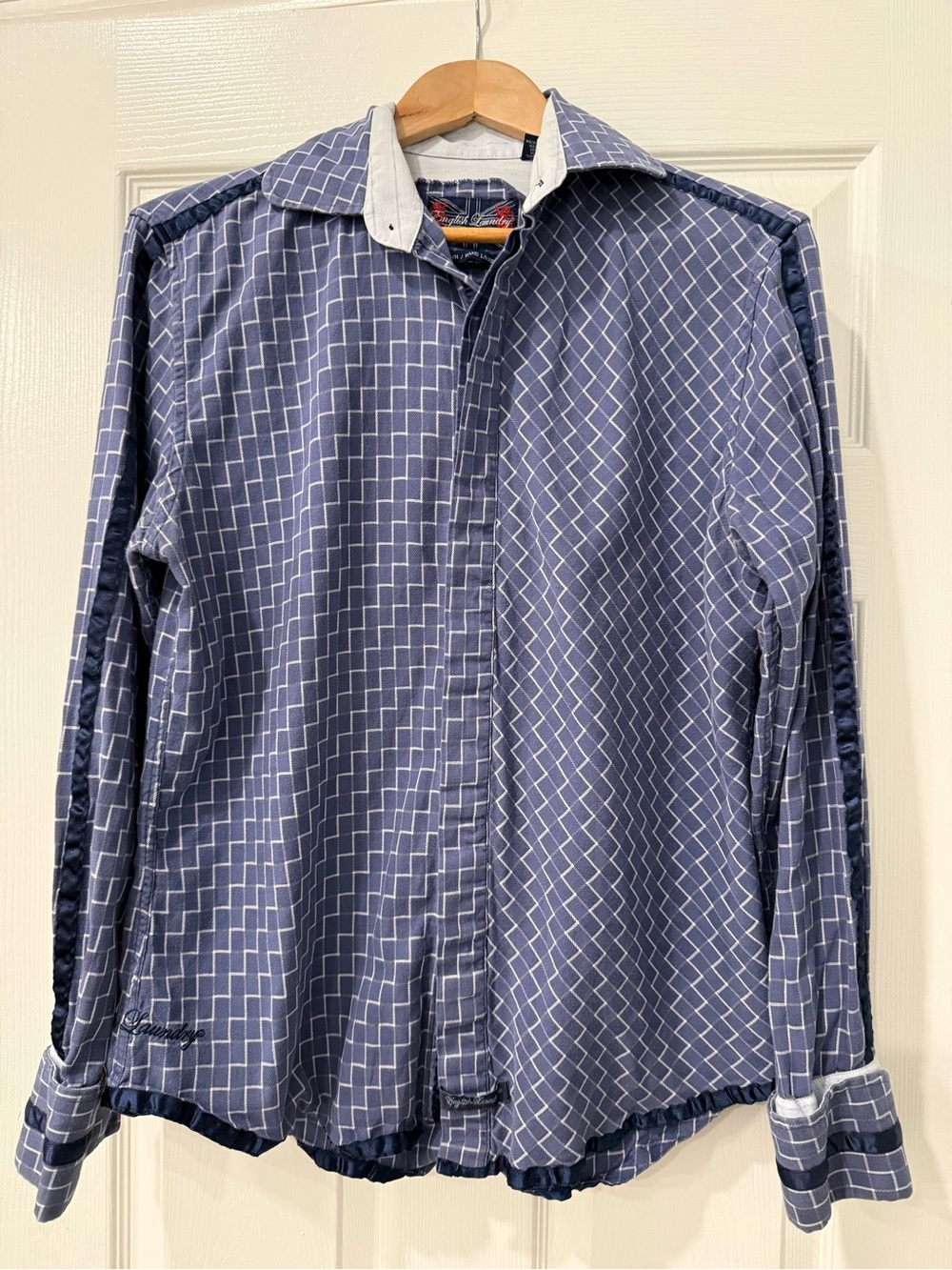 English Laundry Blue Geometric Button-Down Shirt